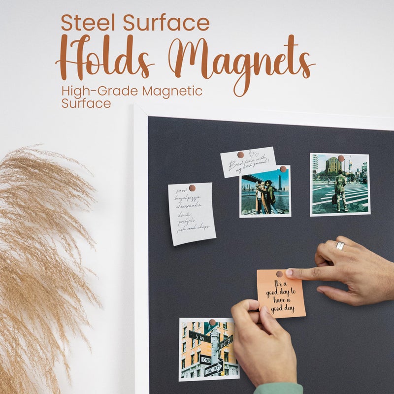 Loddie Doddie Magnetic Chalkboard & Magnet Board - 24"x36", White - Porcelain Enamel & Chalkboard Calendar - Photo & Magnet Display - Rustic Farmhouse Charm & Kitchen Menu Board - Image 4